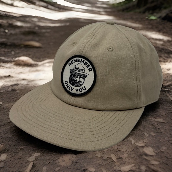 American Needle Hat Smokey Bear Alpine Khaki Snapback "Remember Only You" - Picture 1 of 11